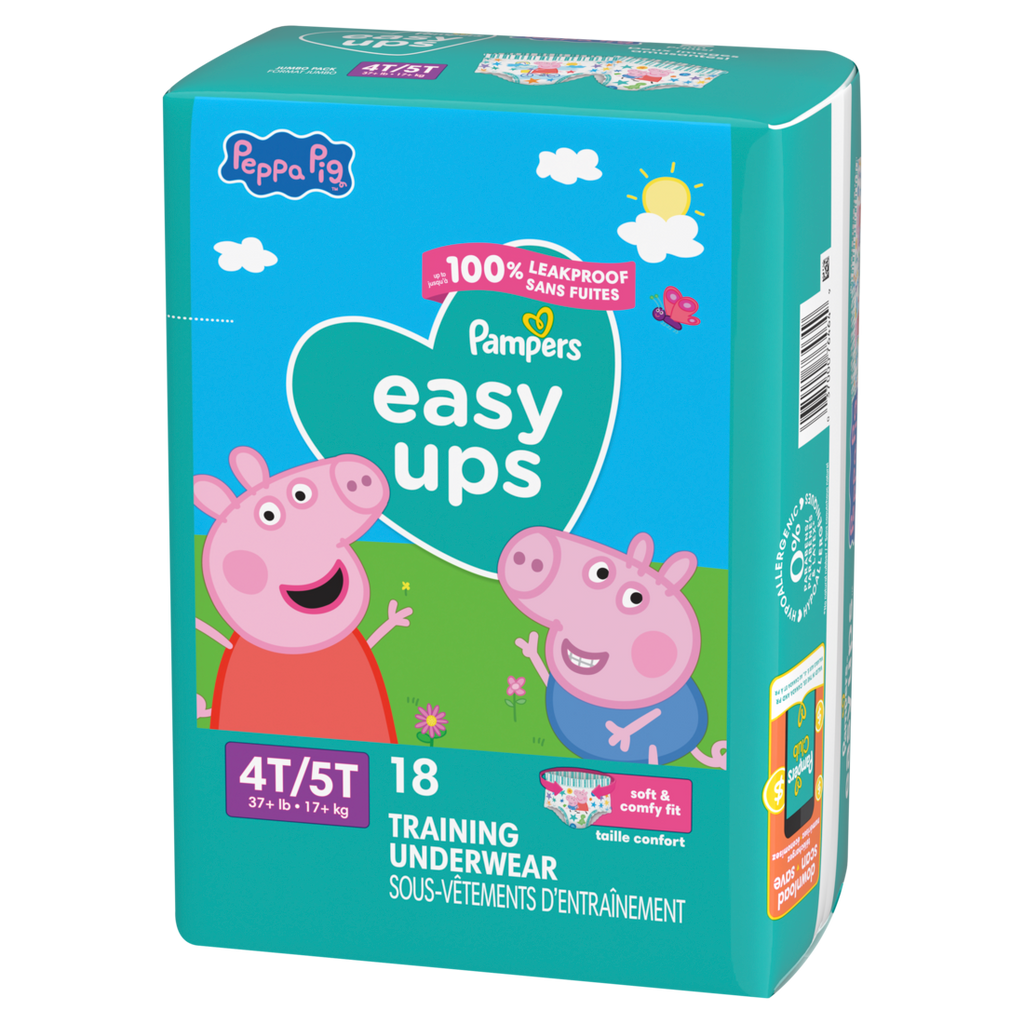 Pampers Easy Ups Training Underwear Girls Size 6 4T-5T - 18ct/3pk