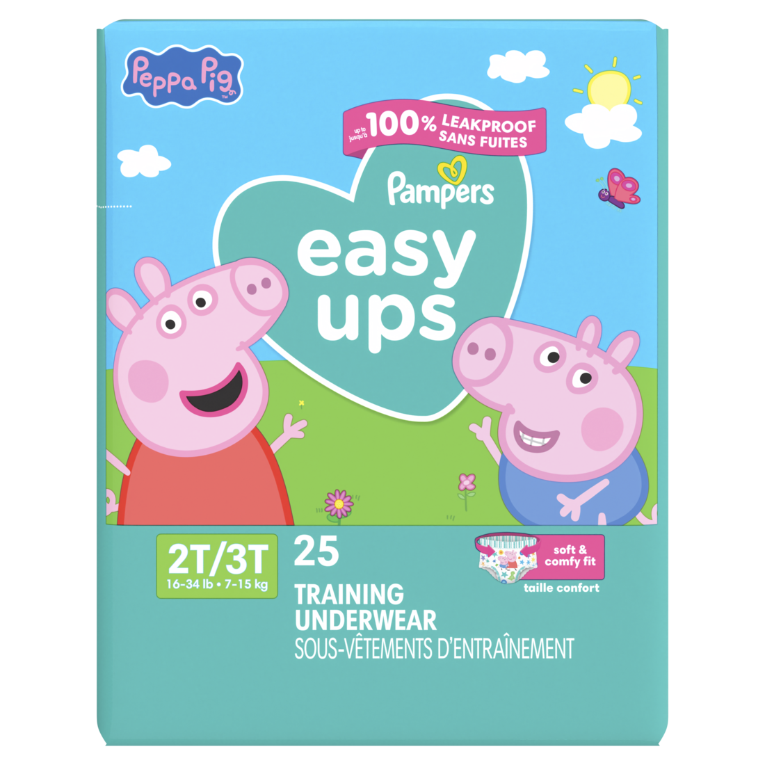 Pampers Easy Ups Training Underwear Size 2T-3T - 25ct/3pk