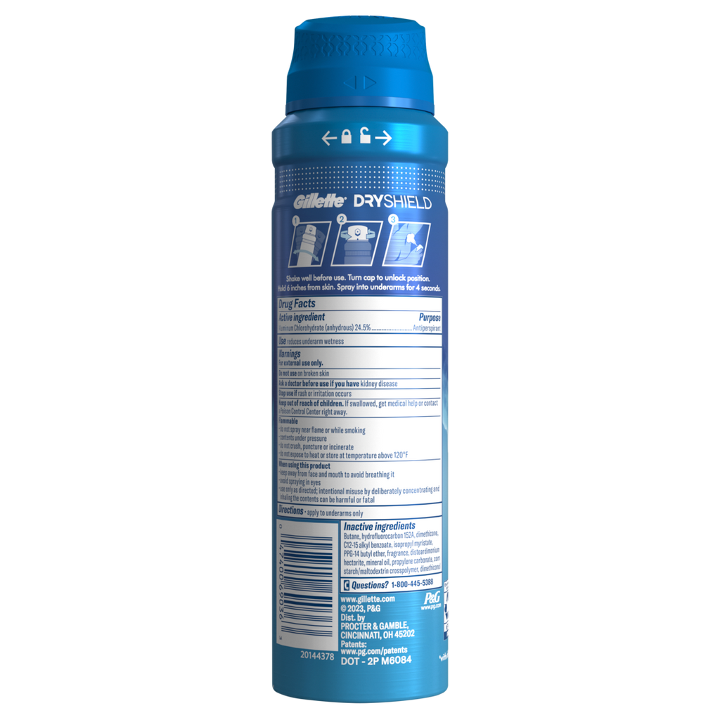 Gillette Dry Spray Antiperspirant and Deodorant for Men Arctic Ice - 4.3oz/12pk