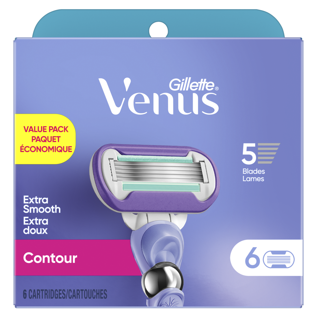 Gillette Venus Extra Smooth Contour Women'S Razor Blades 5-Bladed Razor Refills - 6ct/4pk