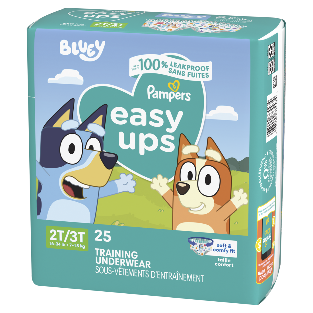Pampers Easy Ups Training Underwear Boys Size 4 2T-3T - 25ct/3pk