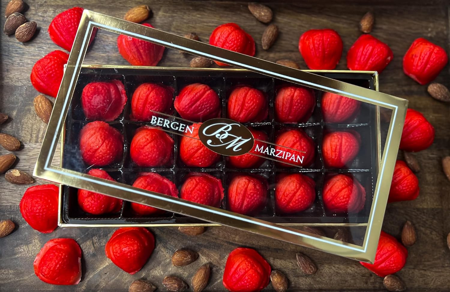 Bergen Marzipan Strawberries 18 pc - 8oz/24pk