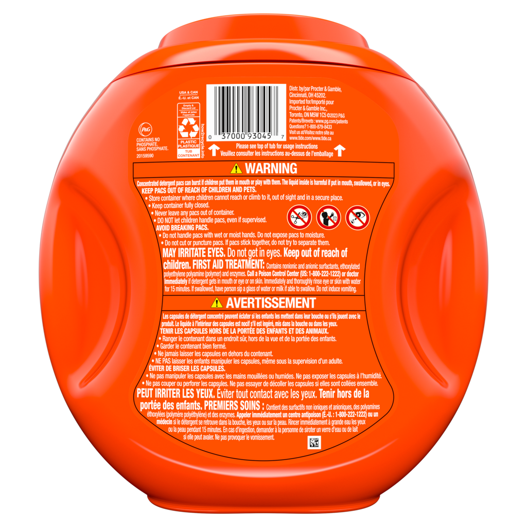 Tide Pods Laundry Detergent Pacs 3-in-1 Stain Remover Odor Fighter Color Protector HE Compatible Original Scent - 81ct/4pk