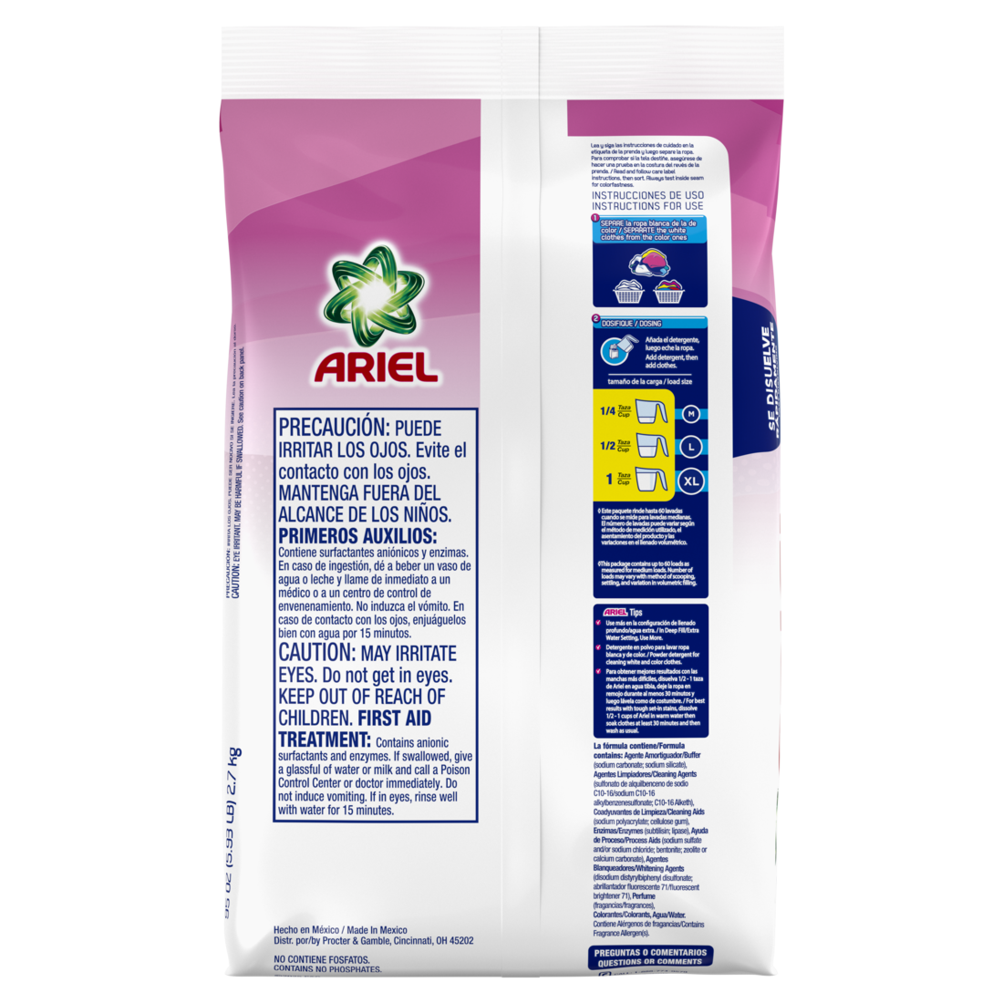 Ariel with a Touch of Downy Freshness Powder Laundry Detergent 2.7kg 60 Loads - 95oz/6pk