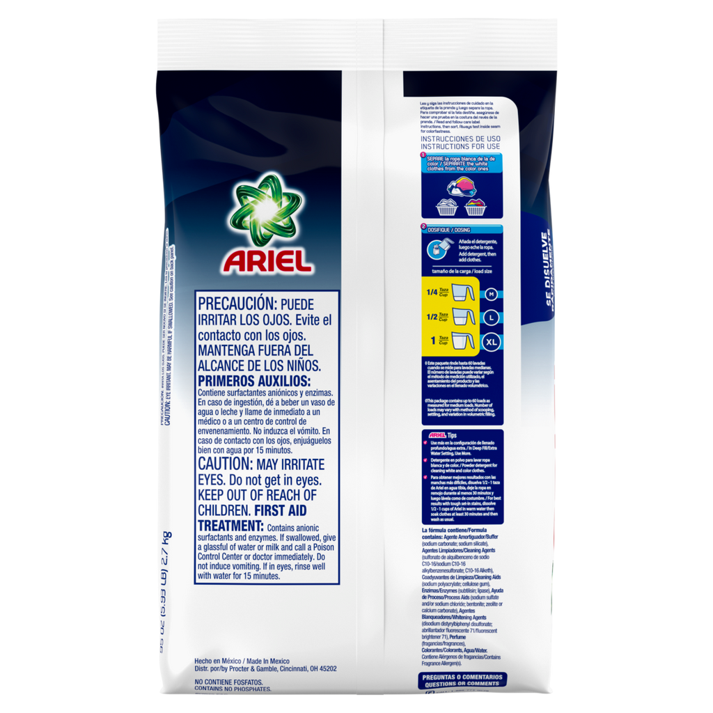 Ariel Ultra Oxi Powder Laundry Detergent Original Scent 2.7kg 60 Loads - 95oz/6pk