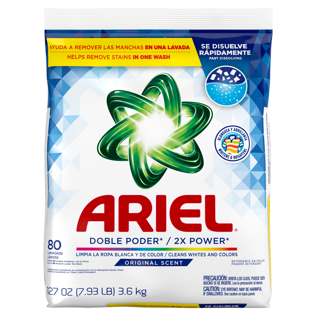 Ariel Powder Laundry Detergent Original Scent 3.6kg 80 Loads - 127oz/5pk