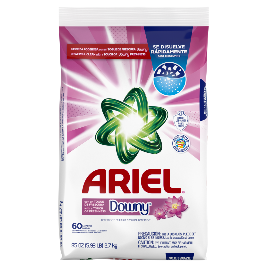 Ariel with a Touch of Downy Freshness Powder Laundry Detergent 2.7kg 60 Loads - 95oz/6pk