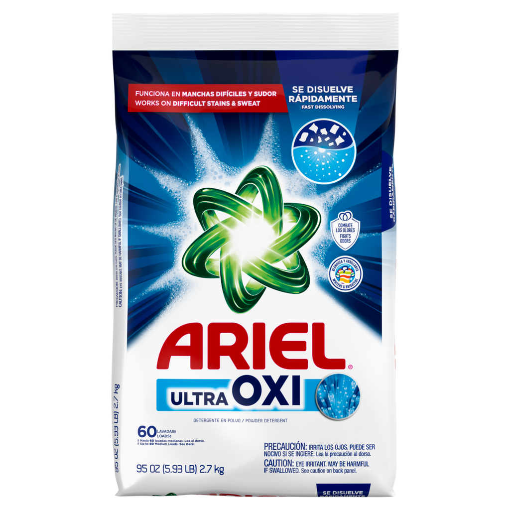 Ariel Ultra Oxi Powder Laundry Detergent Original Scent 2.7kg 60 Loads - 95oz/6pk
