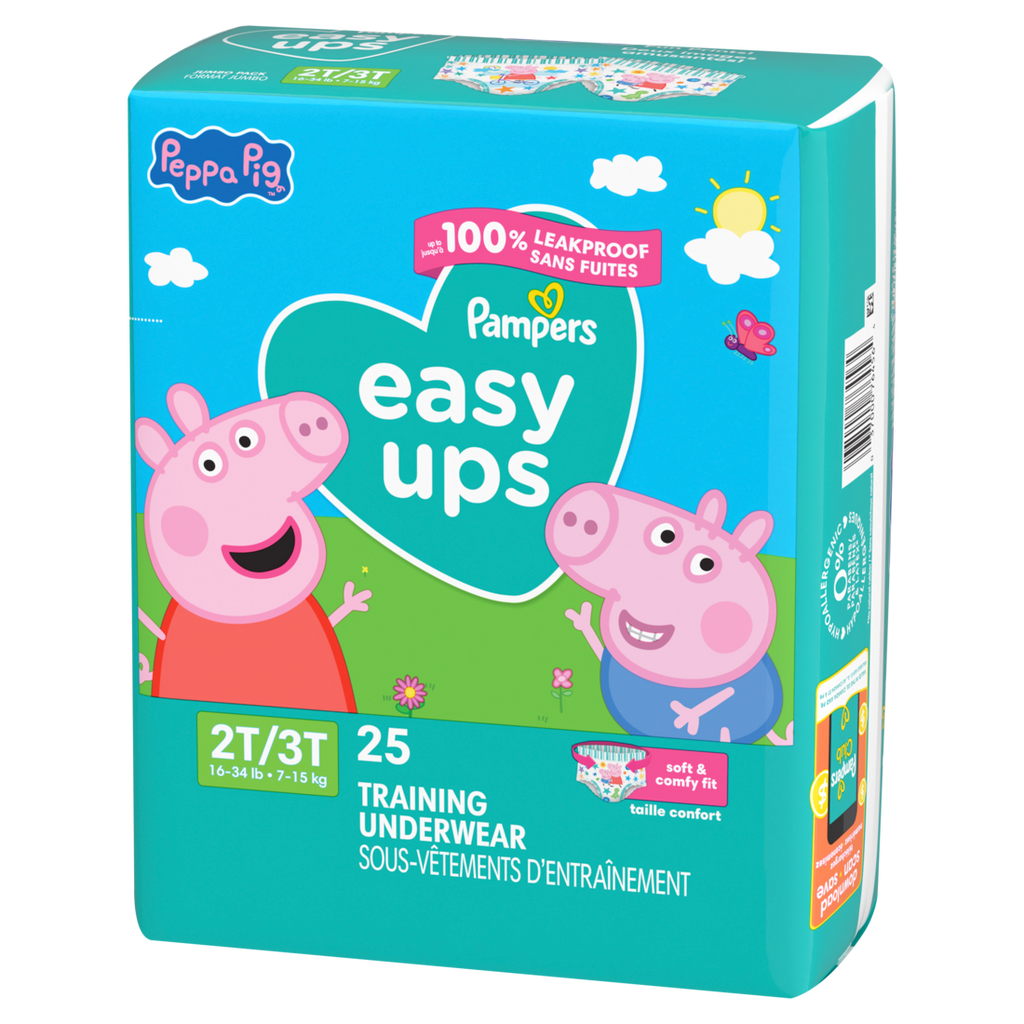Pampers Easy Ups Training Underwear Peppa Pig Size 4 2T-3T - 25ct/4pk