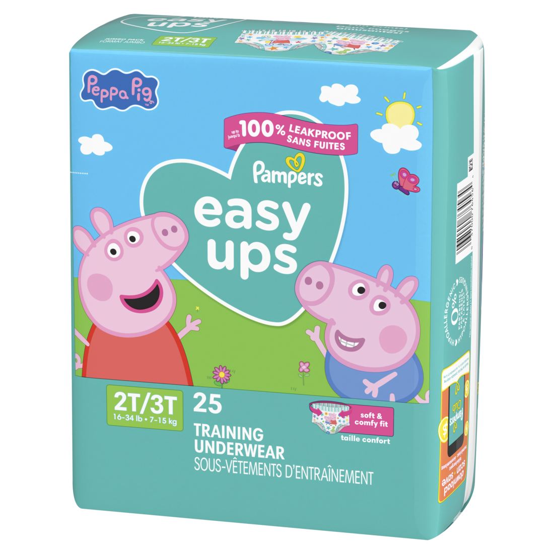 Pampers Easy Ups Training Underwear Peppa Pig Size 4 2T-3T - 25ct/4pk
