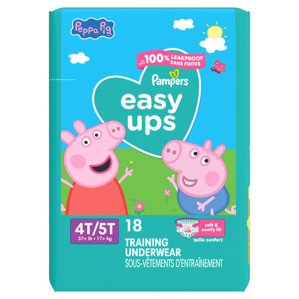 Pampers Easy Ups Training Underwear Peppa Pig Size 6 4T-5T - 18ct/4pk
