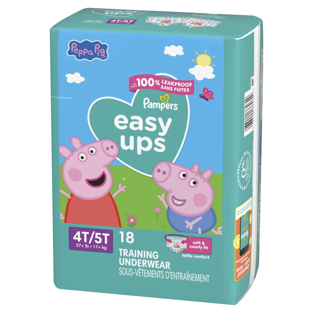 Pampers Easy Ups Training Underwear Peppa Pig Size 6 4T-5T - 18ct/4pk