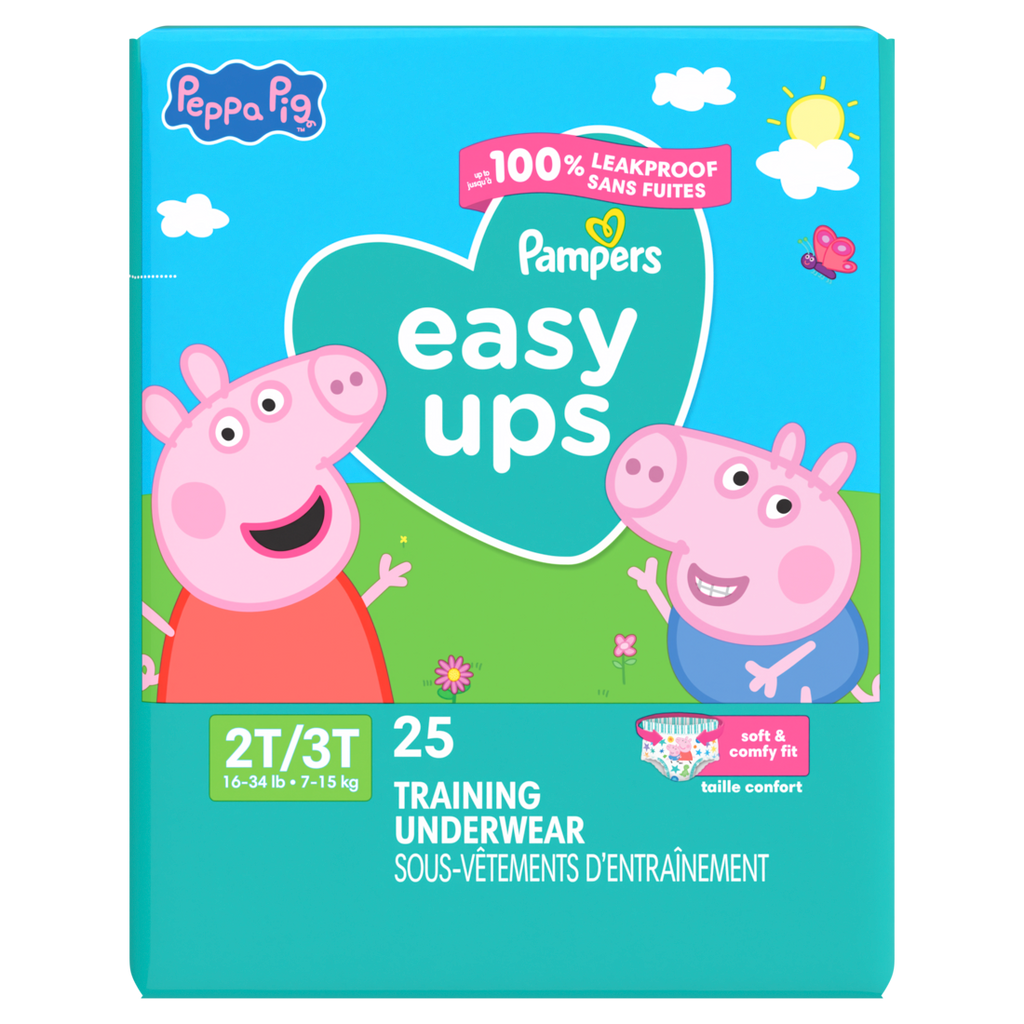 Pampers Easy Ups Training Underwear Peppa Pig Size 4 2T-3T - 25ct/4pk