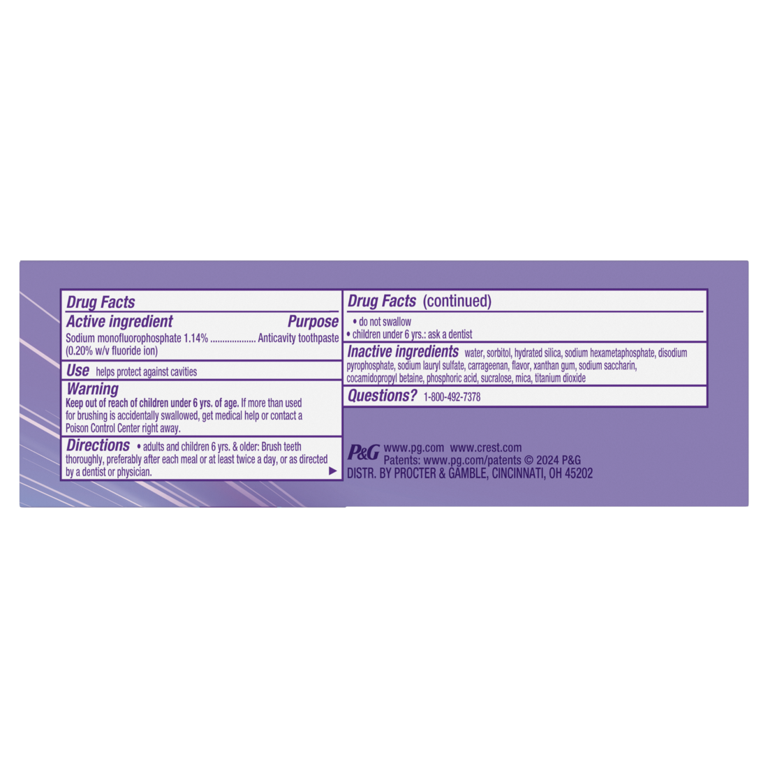 Crest 3Dwhite Brilliance Deep Stain Remover Ultra White Toothpaste - 2.1oz/24pk