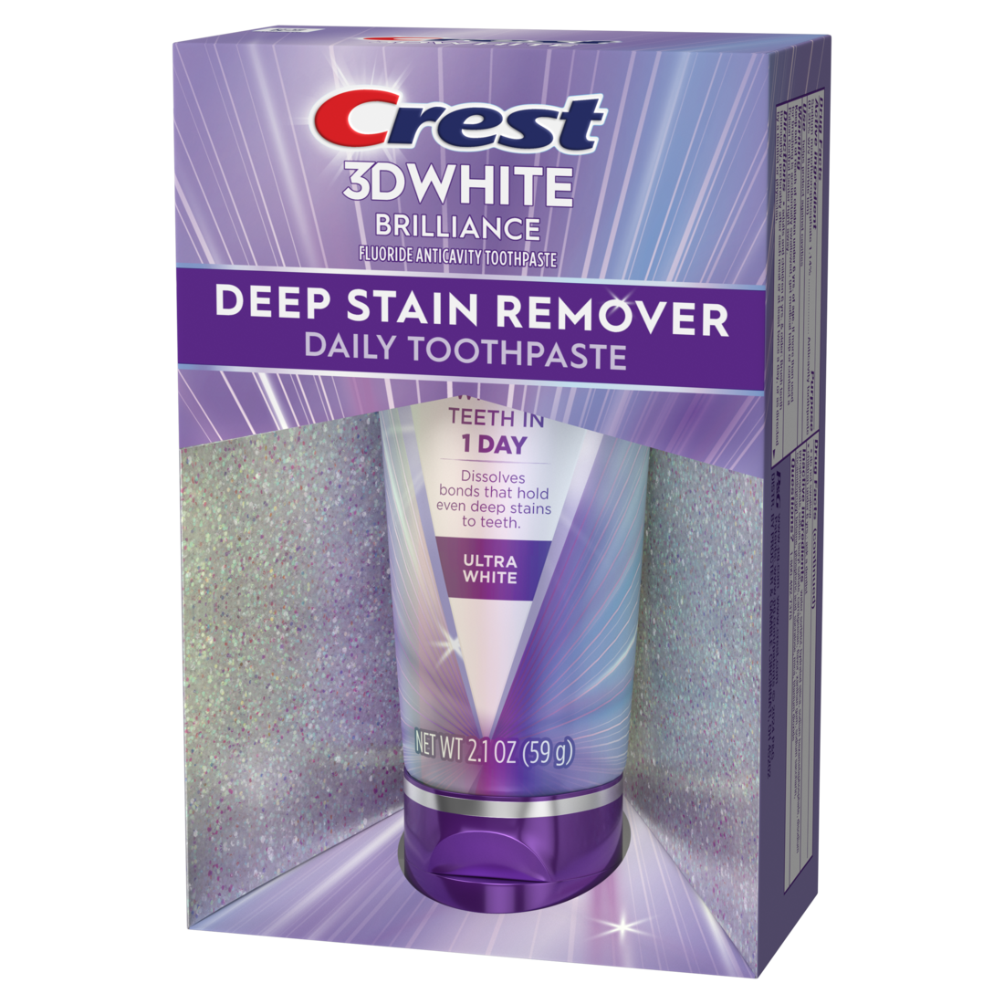 Crest 3Dwhite Brilliance Deep Stain Remover Ultra White Toothpaste - 2.1oz/24pk