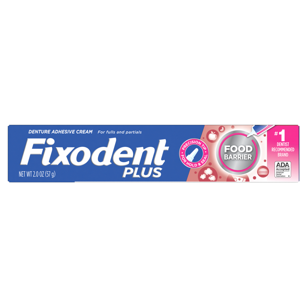 Fixodent Food Barrier Denture Adhesive Cream For Full And Partial Dentures - 2.0oz/24pk