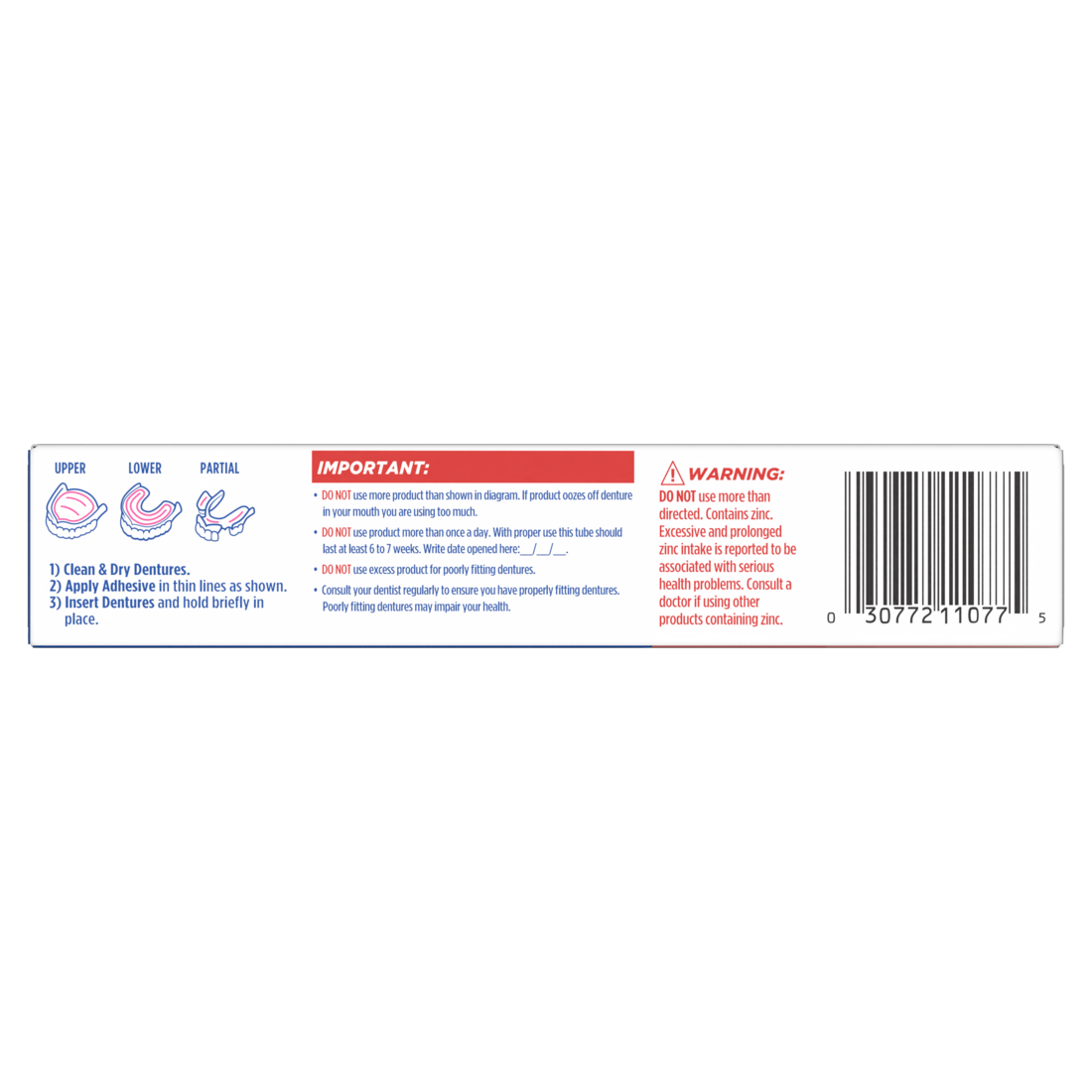 Fixodent Food Barrier Denture Adhesive Cream For Full And Partial Dentures - 2.0oz/24pk