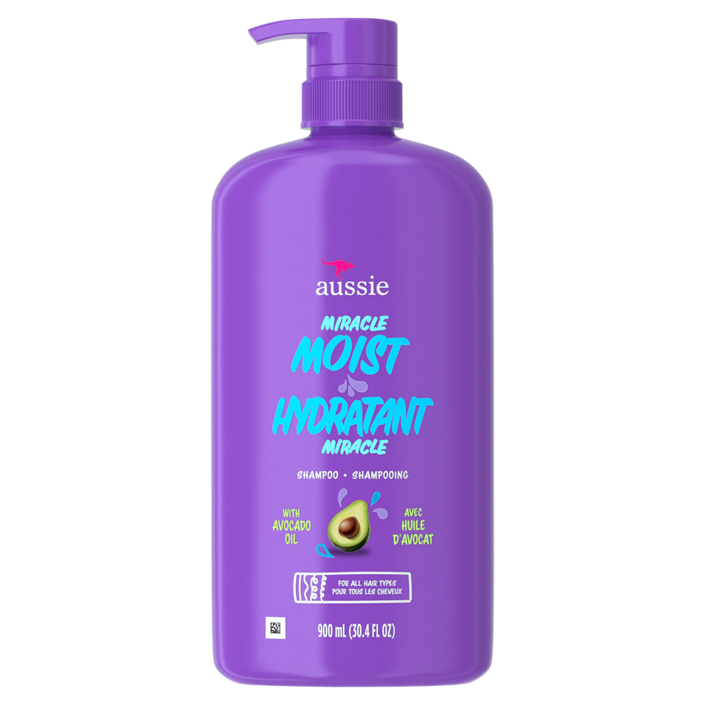 Aussie Miracle Moist Shampoo For Dry Hair And All Hair Types Moisturizing Paraben-Free - 30.4oz/4pk
