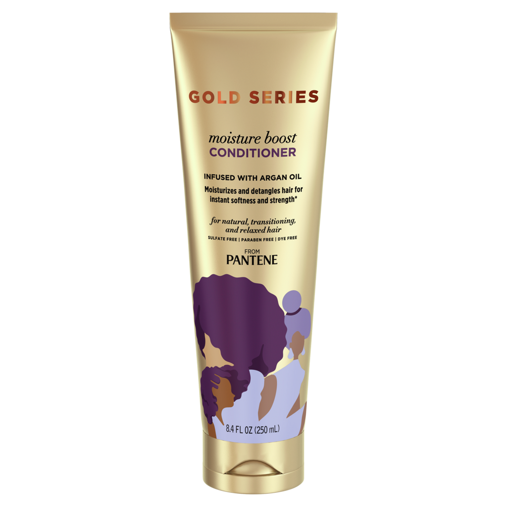 Gold Series From Pantene Sulfate-Free Moisture Boost Conditioner Infused With Argan Oil For Curly Coily Hair - 8.4oz/12pk