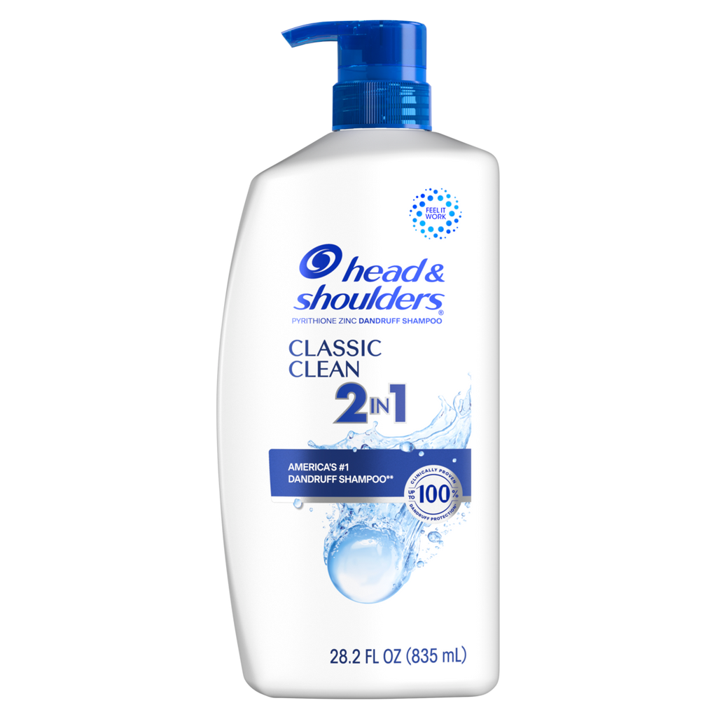 Head And Shoulders 2-in-1 Dandruff Shampoo And Conditioner Anti-Dandruff Treatment Classic Clean For Daily Use Paraben Free - 28.2oz/4pk