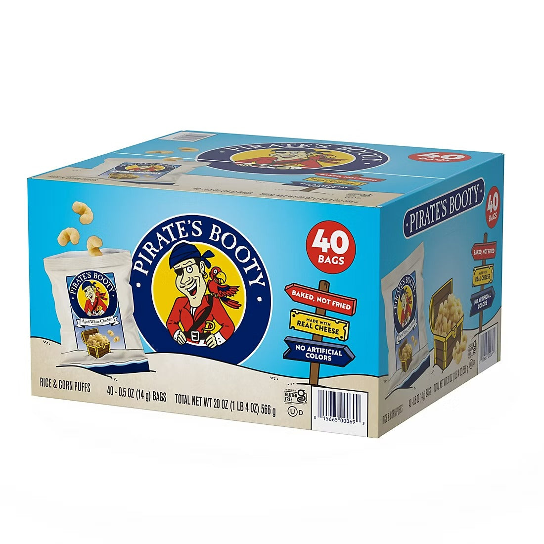 Pirates Booty Aged White Cheddar Puffs - (40x0.5)oz/1pk