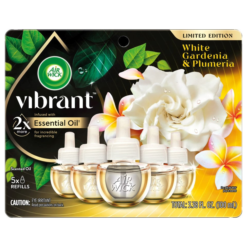 Air Wick Scented Oil - Vibrant Refill White Gardenia & Plumeria - 5ct/5pk