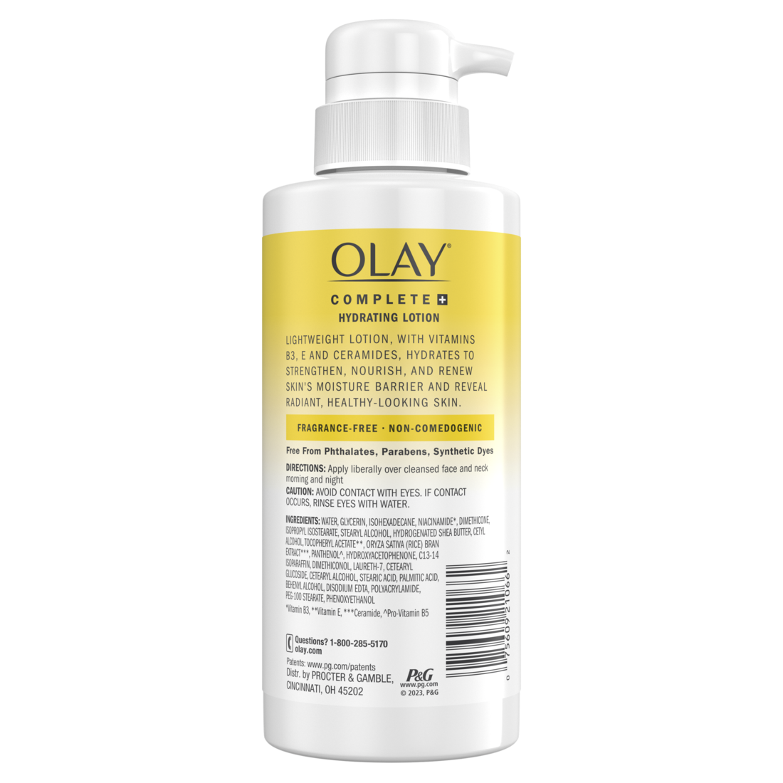 Olay Complete+ Hydrating Lotion Fragrance-Free 3-in-1 Nourishing Face Moisturizer For All Skin Types With Vitamin B3 Vitamin E And Ceramides - 10.1oz/6pk