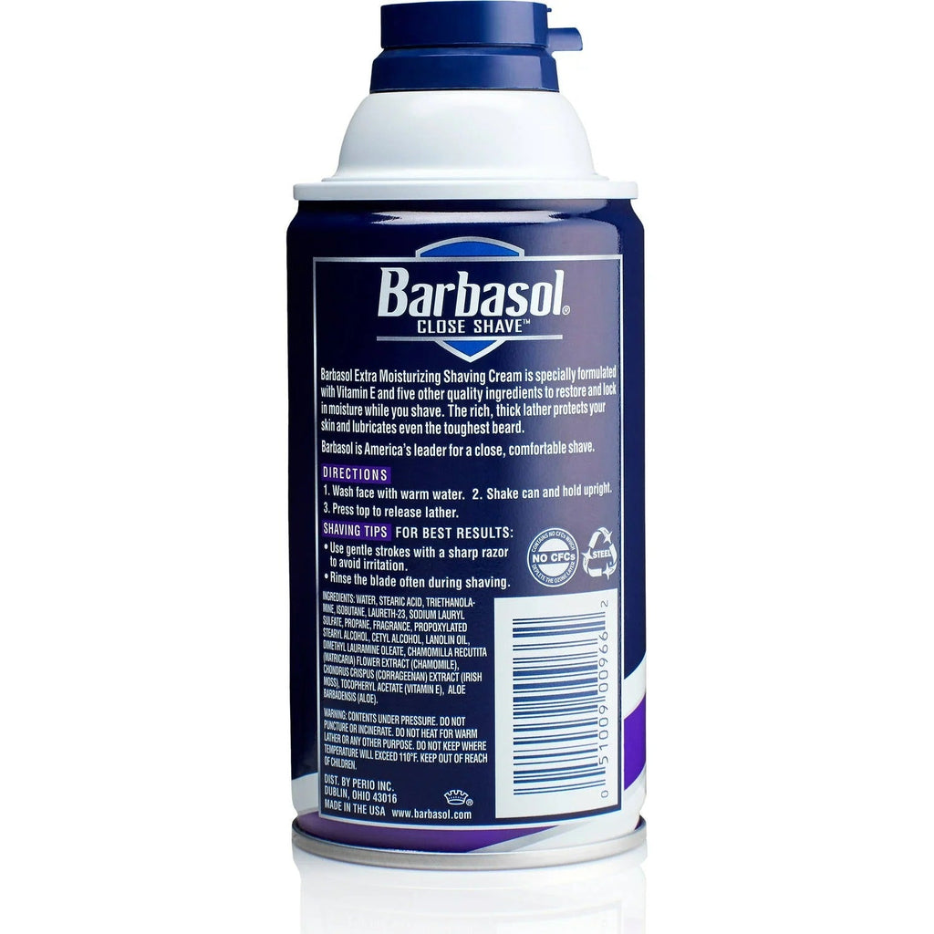Barbasol Shaving Cream with Rust Resistant Bottom Extra Moisturizing 283g - 10oz/6pk