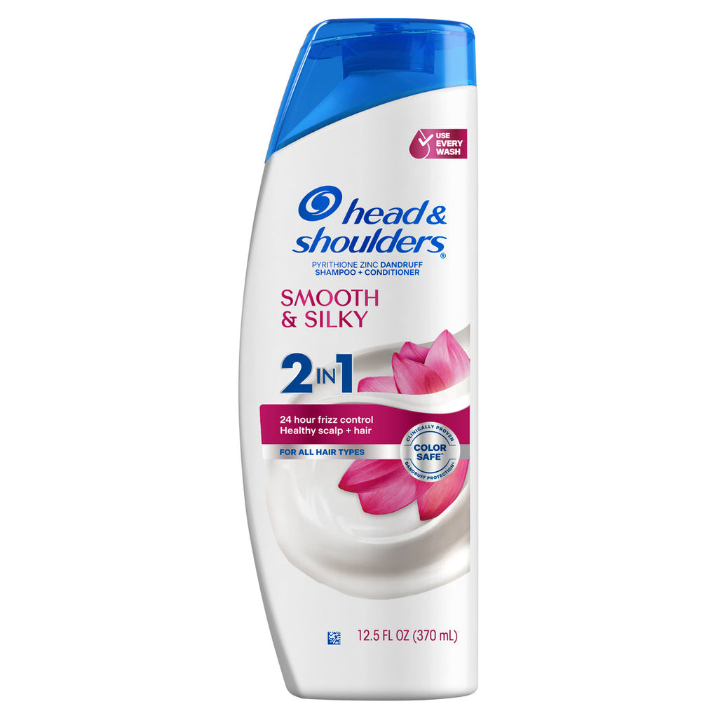 Head & Shoulders Smooth & Silky 2-in-1 Dandruff Shampoo And Conditioner Frizz Control Fresh Floral Scent Color Safe - 12.5oz/6pk