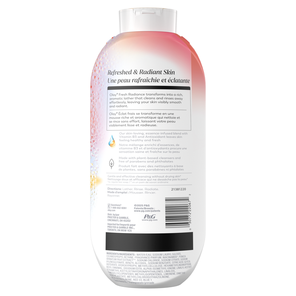 Olay Fresh Radiance Body Wash With Essence Of Black Cherry And Vanilla Vitamin B3 And Antioxidant Blend - 22oz/4pk