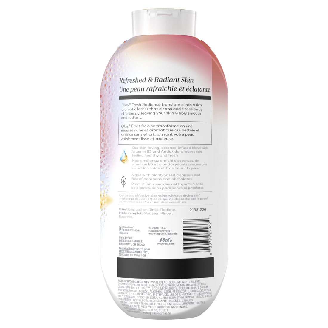 Olay Fresh Radiance Body Wash With Essence Of Black Cherry And Vanilla Vitamin B3 And Antioxidant Blend - 22oz/4pk