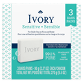 Ivory Sensitive Bar Soap Fragrance Free Designed For Whole Family 99.44% Pure Formula Plant-Based Cleansers Made Without Heavy Perfumes Parabens Or Phthalates - (3x3.17)oz/24pk