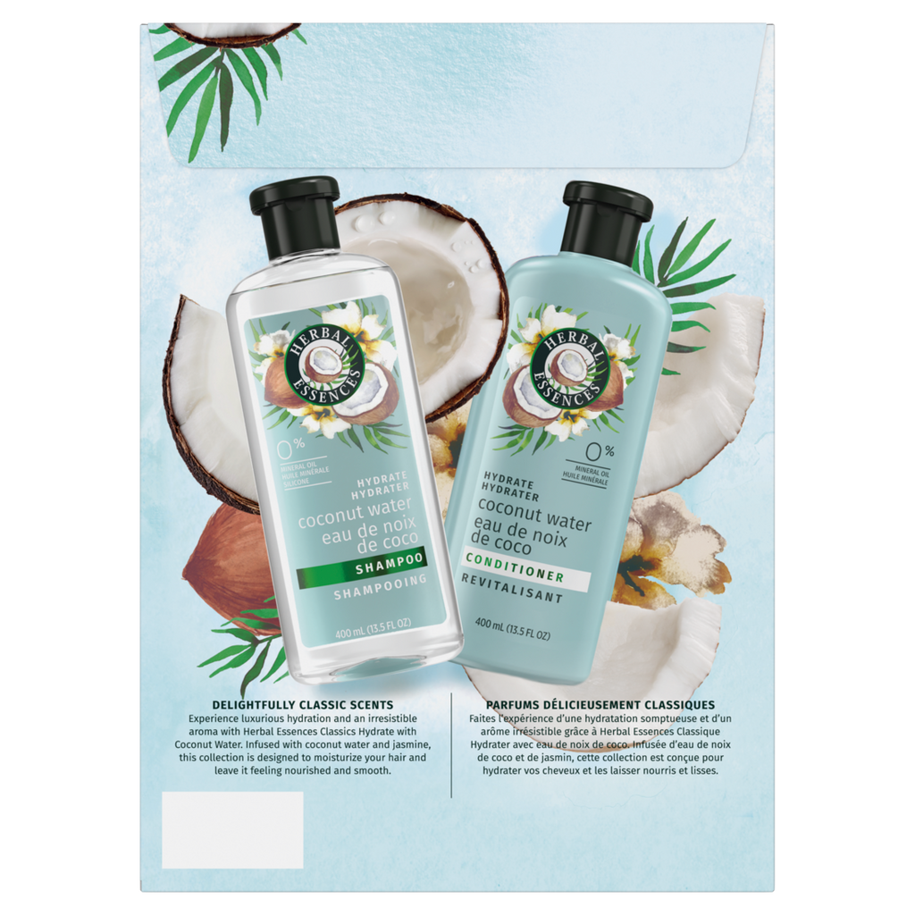 Herbal Essences Hydrate Collection Coconut Water And Jasmine Moisturizing Shampoo And Conditioner Set - (2x13.5)oz/4pk