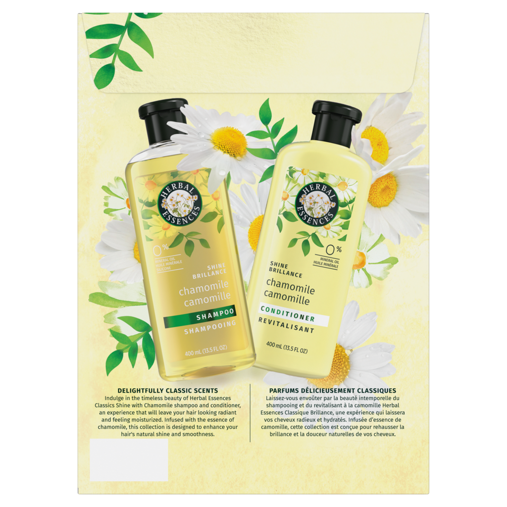 Herbal Essences Shine Collection Chamomile Shampoo And Conditioner Set Shines And Smooths Hair Mineral Oil Free - (2x13.5)oz/4pk