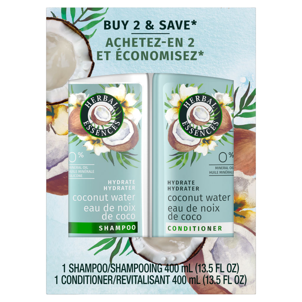 Herbal Essences Hydrate Collection Coconut Water And Jasmine Moisturizing Shampoo And Conditioner Set - (2x13.5)oz/4pk