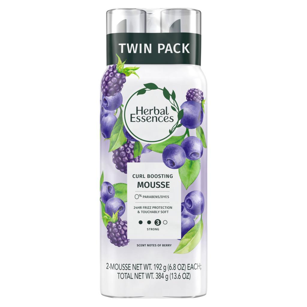 Herbal Essences Curl Boosting Mousse For Curly Hair And Wavy 24-Hour Hold Frizz Control Cans 2-Pack - (2x6.8)oz/6pk