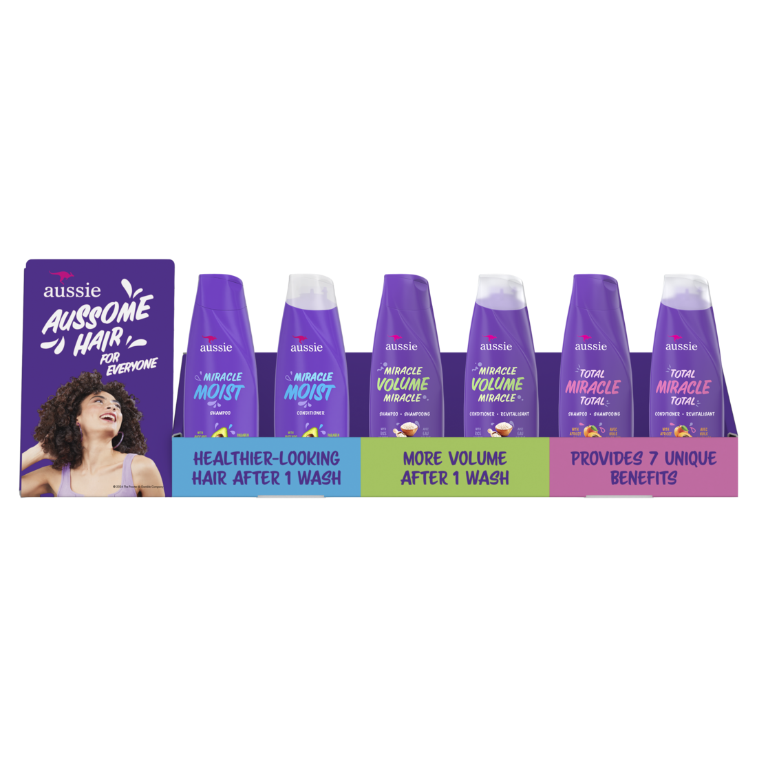 Aussie Shampoo & Conditioner Display - 12.1oz/24pk