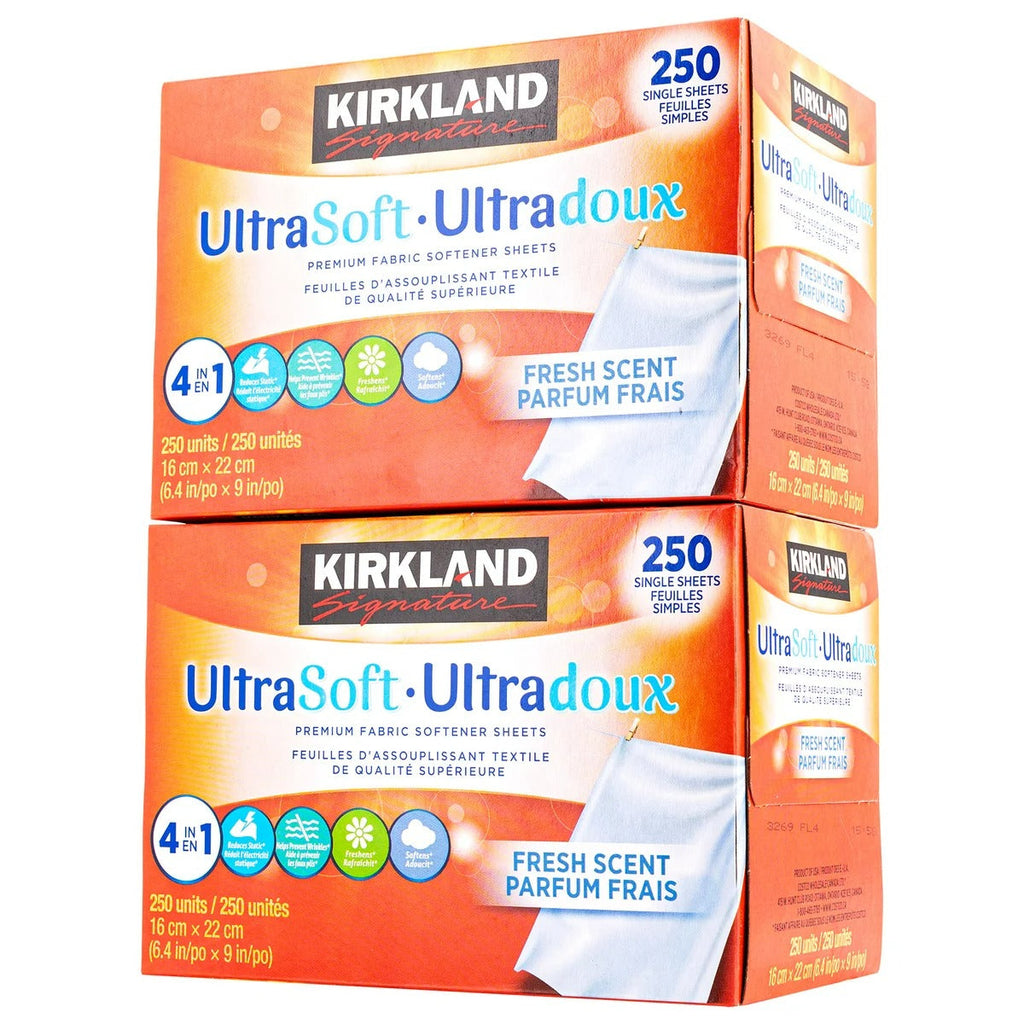 Kirkland Signature UltraSoft Premium Fabric Softener Sheets Fresh Scent - (2x250)ct/1pk
