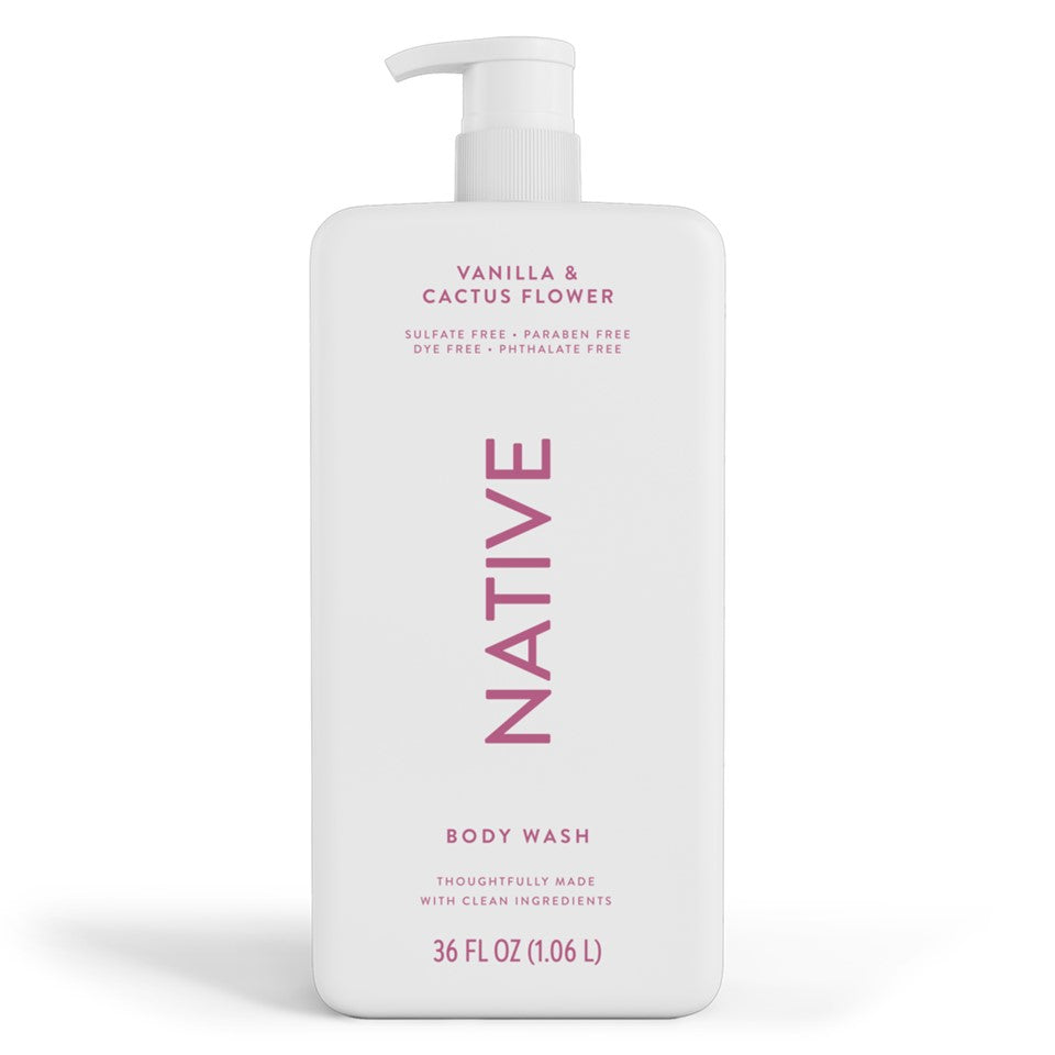 Native Vanilla & Cactus Flower Body Wash - 36oz/4pk