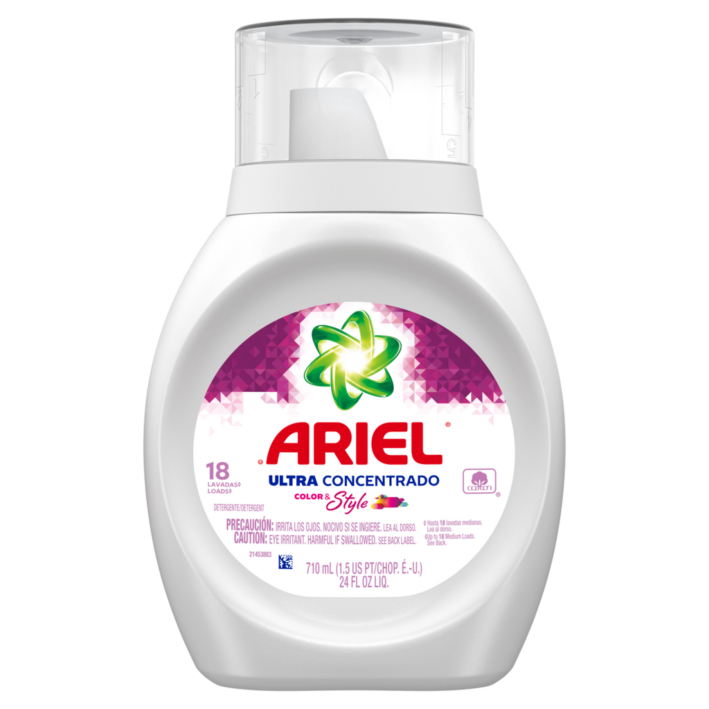 Ariel Ultra Concentrated Color & Style Liquid Laundry Detergent 18 Loads - 24oz/6pk