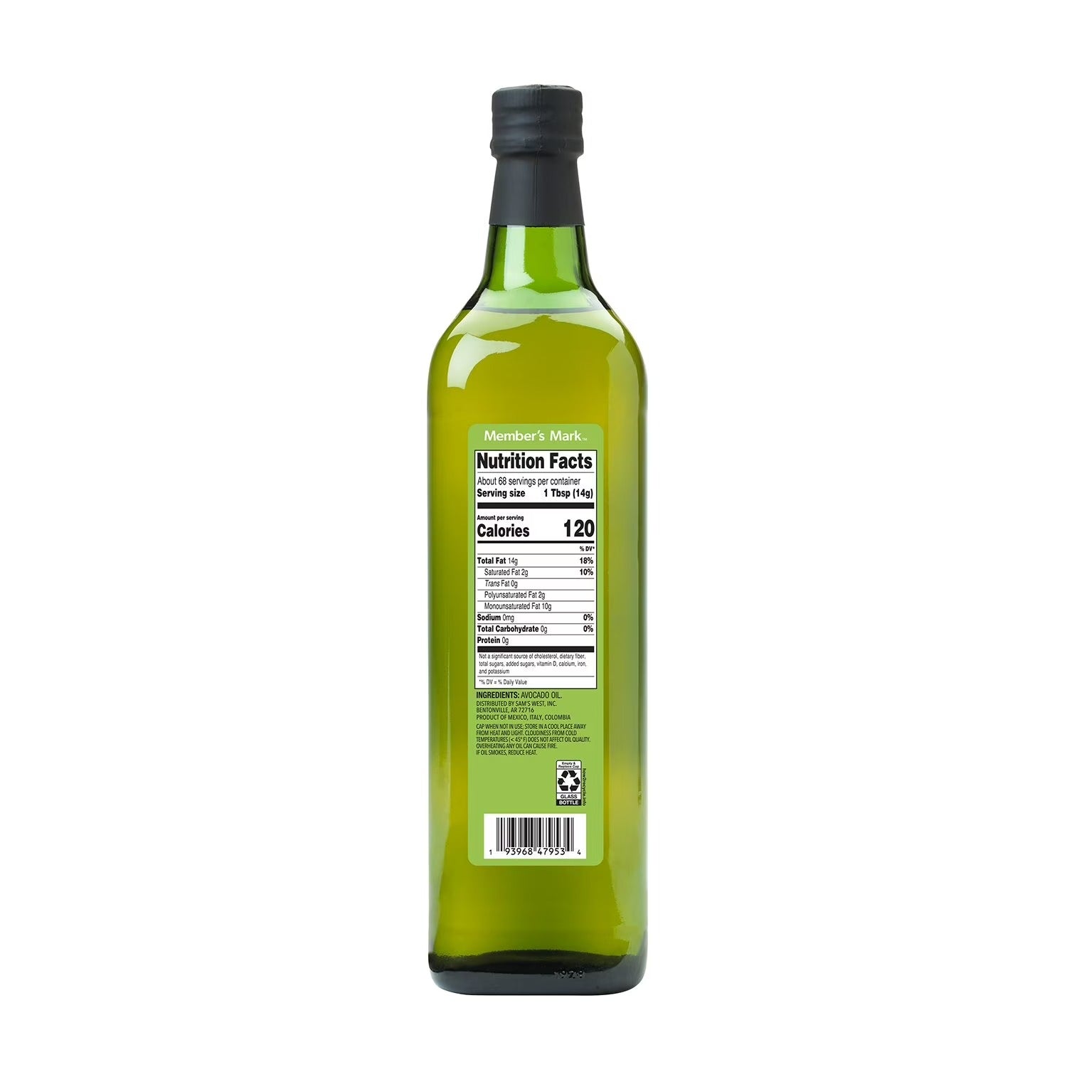Member's Mark Avocado Oil Glass Bottle - 34oz/1pk