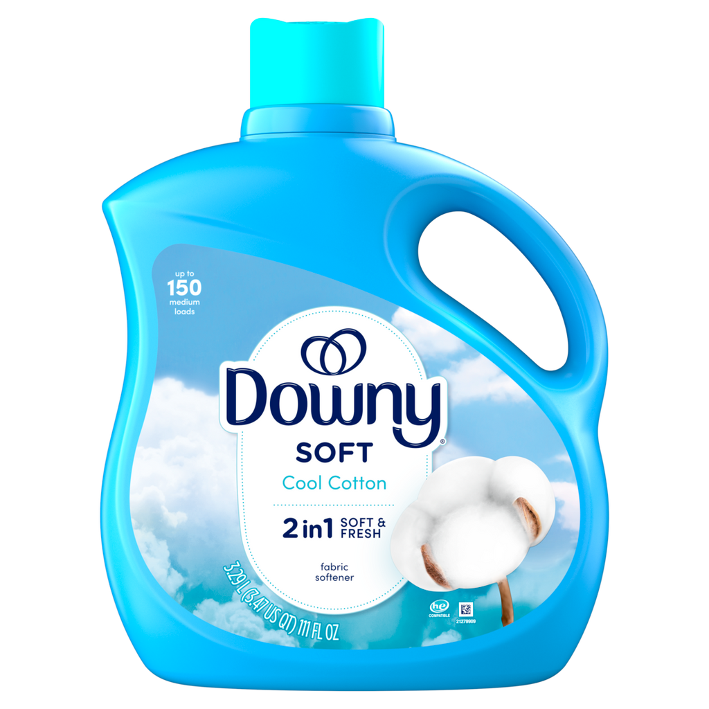 Downy Soft 2-in-1 Soft And Fresh Liquid Fabric Softener Cool Cotton 150 Loads Fabric Conditioner Liquid Provides Softness And Freshness For Fabrics - 111oz/4pk