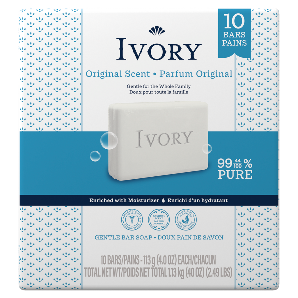 Ivory Gentle Bar Soap Original Scent - (10x4.0)oz/8pk