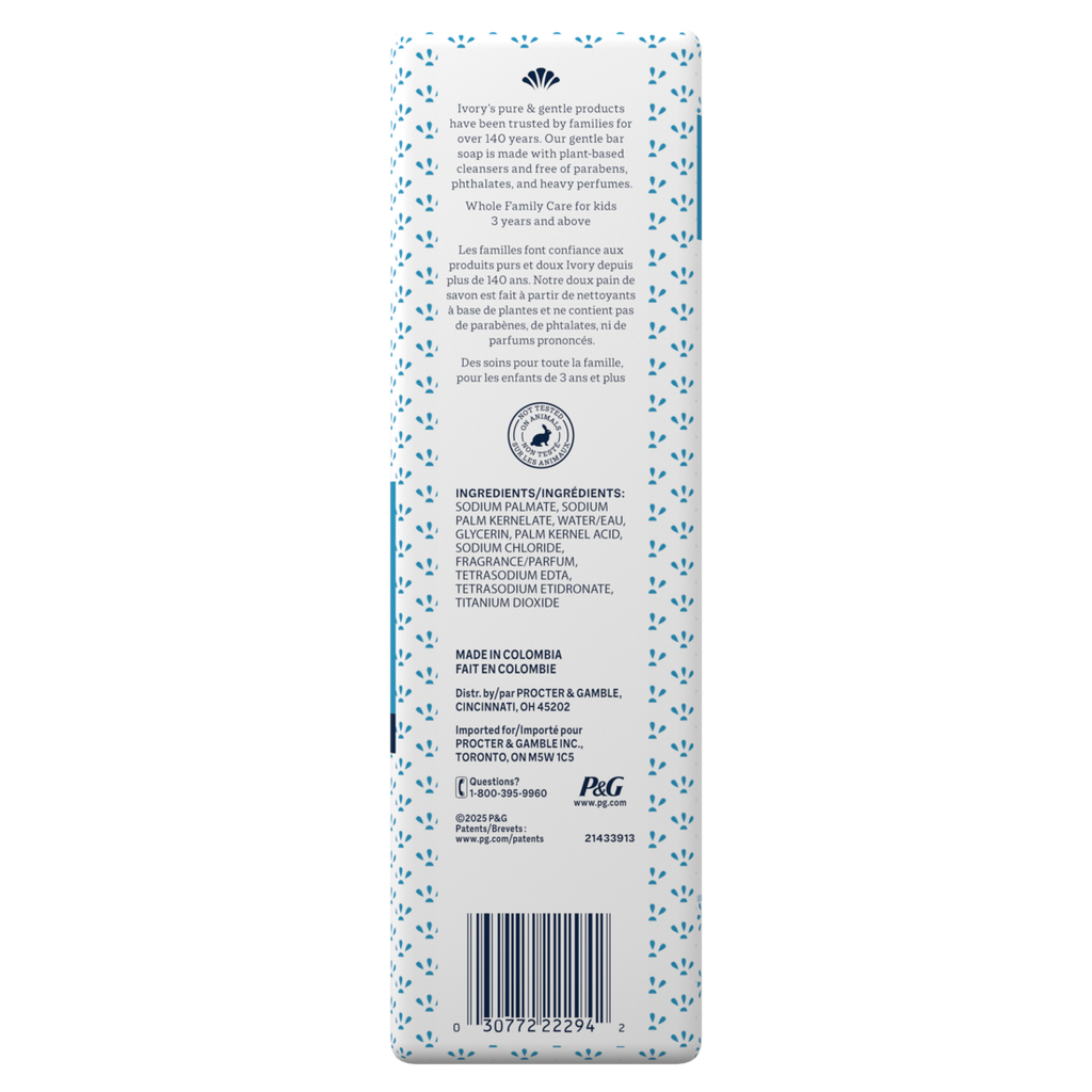 Ivory Gentle Bar Soap Original Scent - (10x4.0)oz/8pk