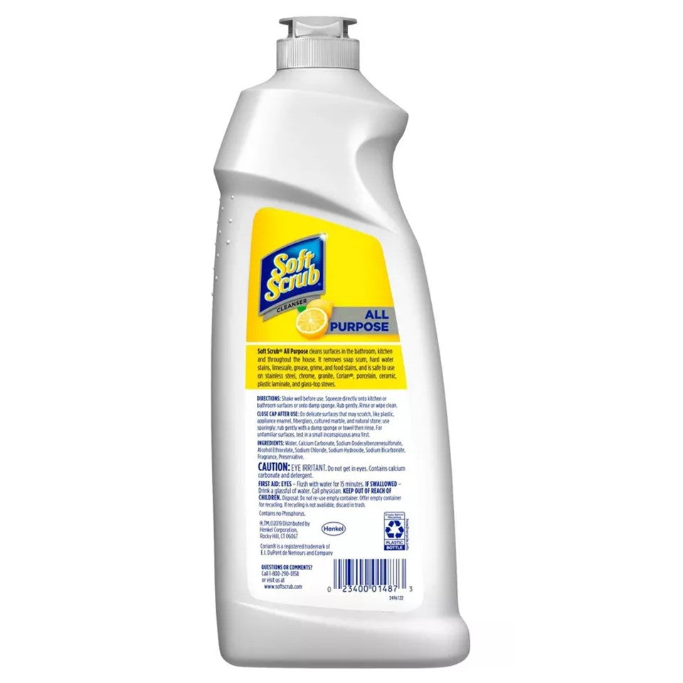 Soft Scrub Cleanser Lemon - 36oz/6pk