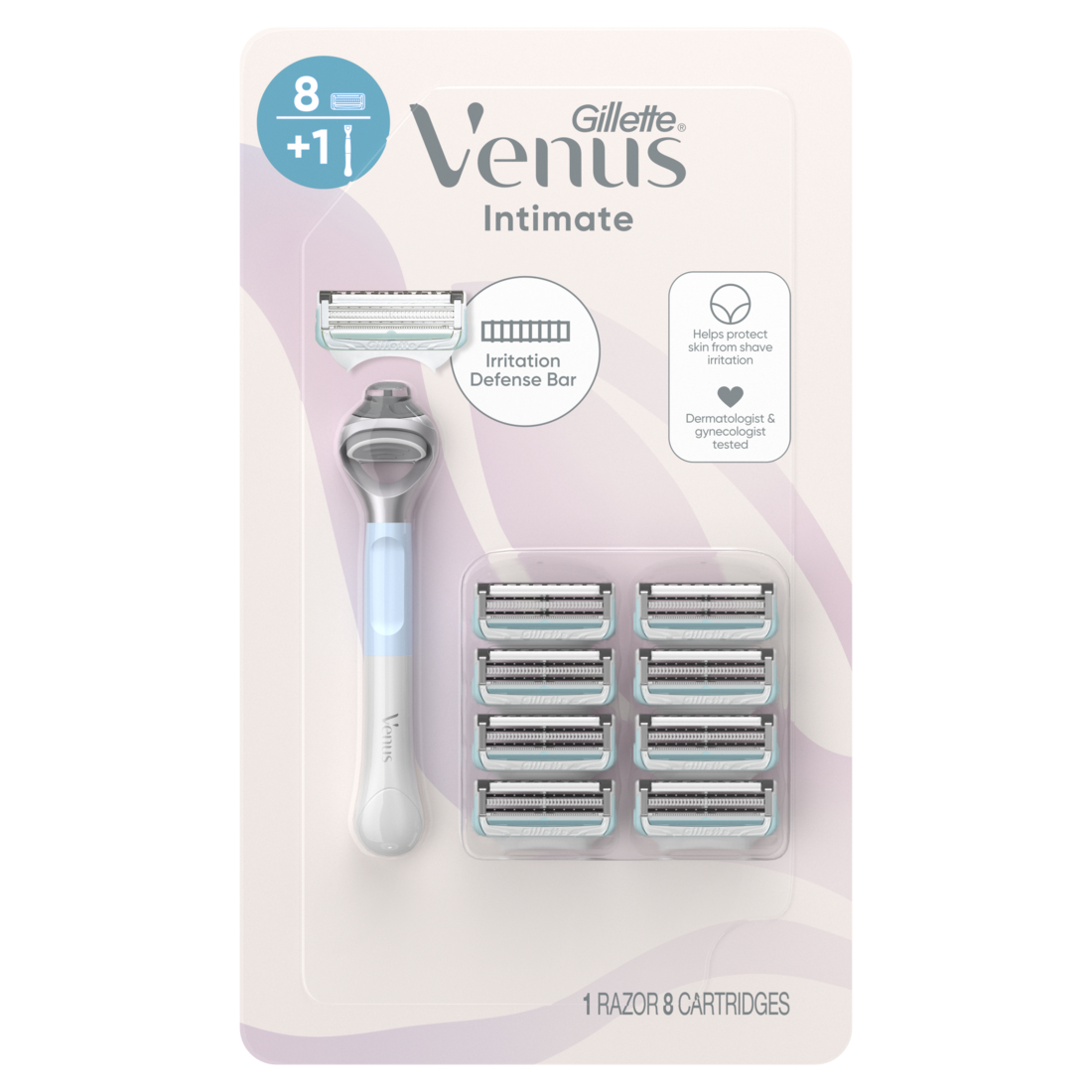 Gillette Venus For Pubic Hair And Skin 1 Handle And 8 Refills - (1+8)ct/315pk
