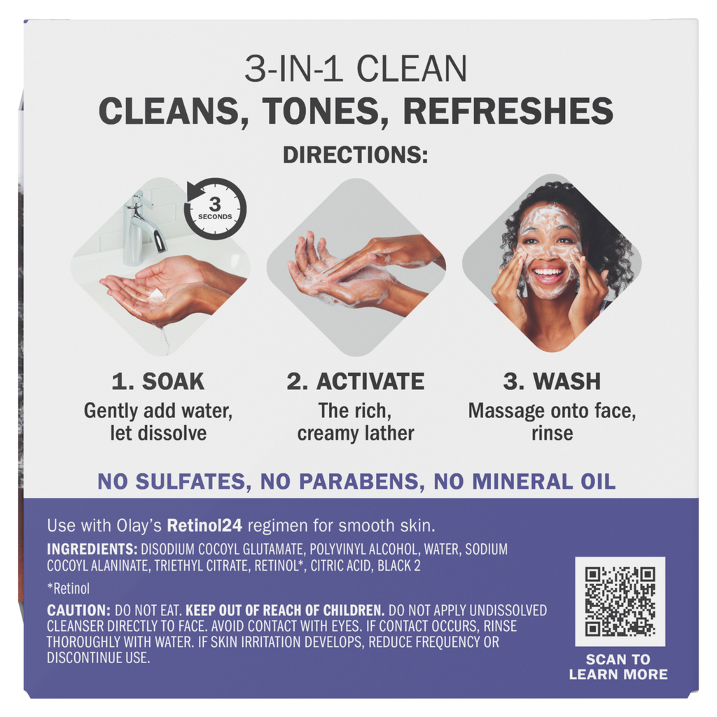 Olay Cleansing Melts + Hyaluronic Face Cleanser Water-Activated Face Wash Cleans Tones And Refreshes Skin - 32ct/12pk