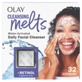 Olay Cleansing Melts + Hyaluronic Face Cleanser Water-Activated Face Wash Cleans Tones And Refreshes Skin - 32ct/12pk