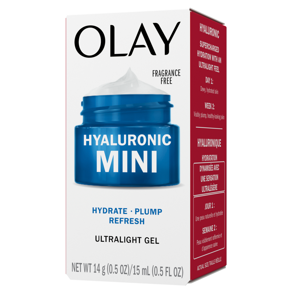 Olay Hyaluronic Mini Hydrate - Plump - Refresh Ultralight Gel Face Moisturizer Fragrance-Free Trial Size - 0.5oz/12pk