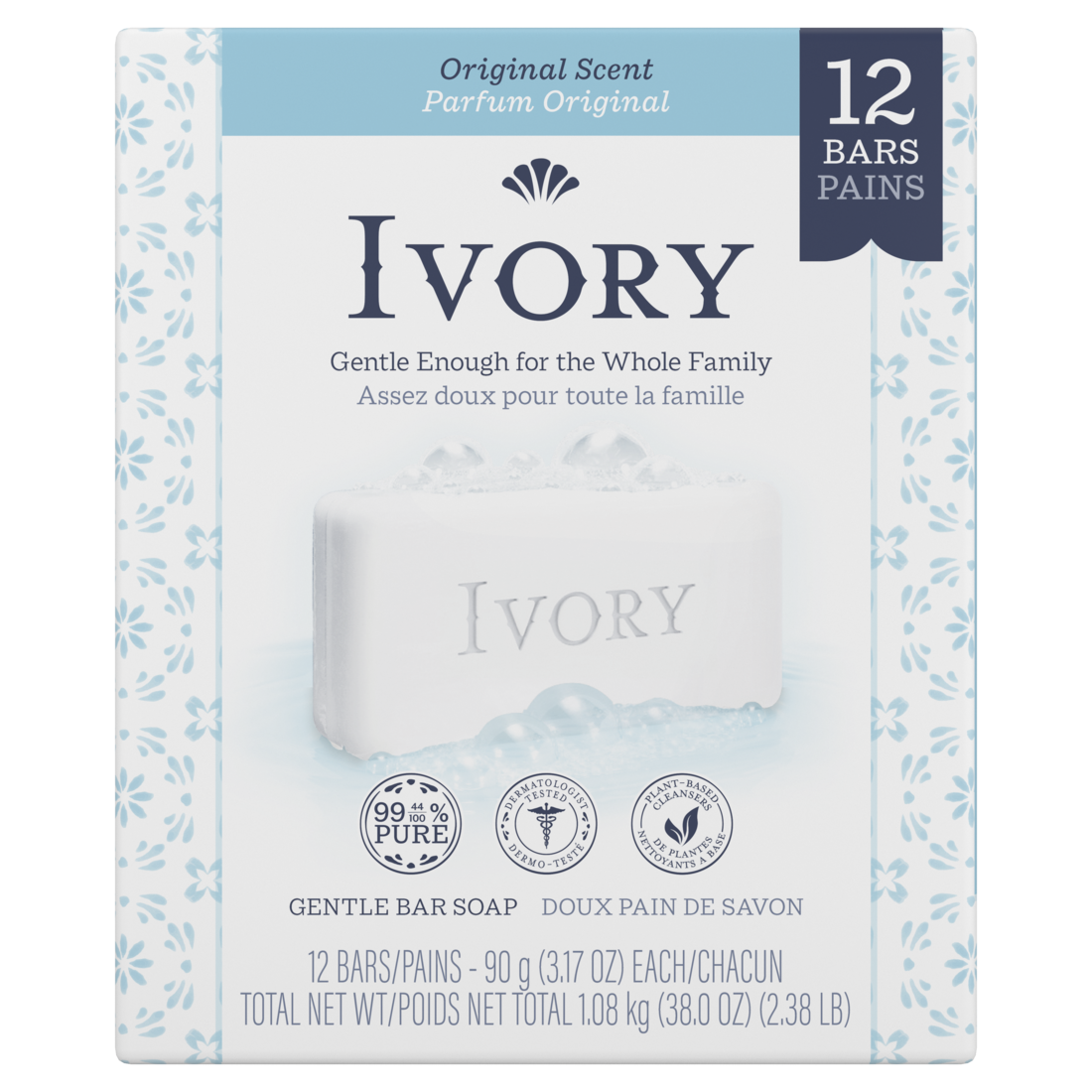 Ivory Bar Soap Original Scent - (12x3.17)oz/4pk